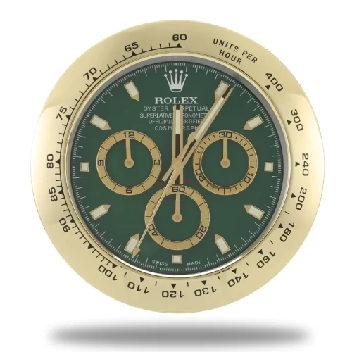 Luxor Wall Clock Day Gold Green premium wall clock