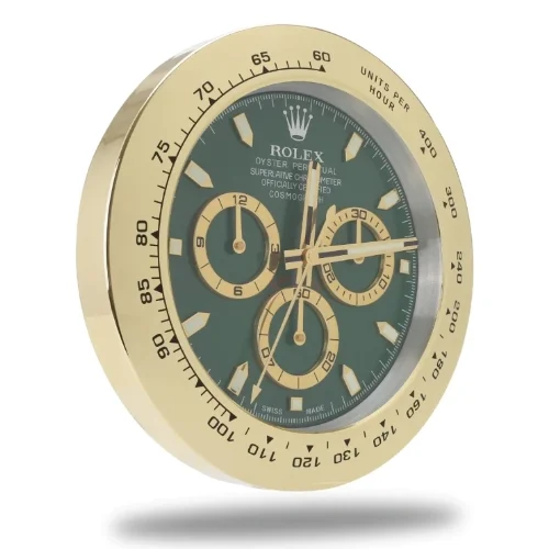 Luxor Wall Clock Day Gold Green premium wall clock