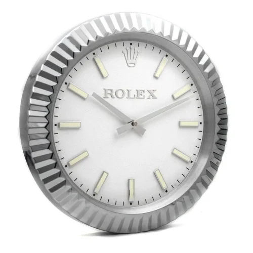 Luxor Datejust Wall Clock | Silver premium wall clock angle view