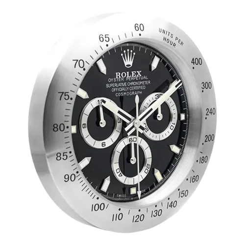 Luxor Daytona Wall Clock | Black Stainless premium wall clock front view