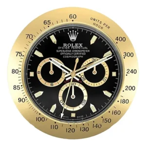 Luxor Daytona Wall Clock | Gold Black premium wall clock angle view