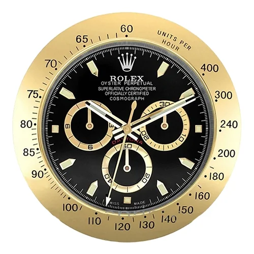 Luxor Daytona Wall Clock | Gold Black premium wall clock angle view