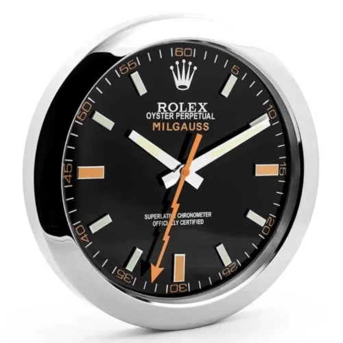 Luxor Milgauss Wall Clock | Black premium wall clock front view