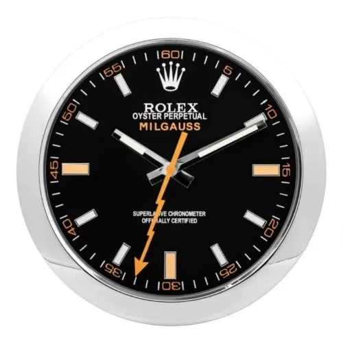 Luxor Milgauss Wall Clock | Black premium wall clock angle view
