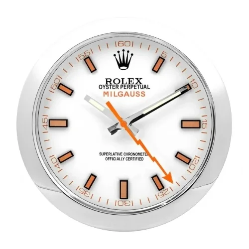 Luxor Milgauss Wall Clock | White premium wall clock angle view