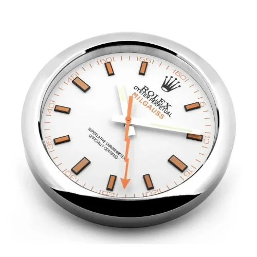 Luxor Milgauss Wall Clock | White premium wall clock side view