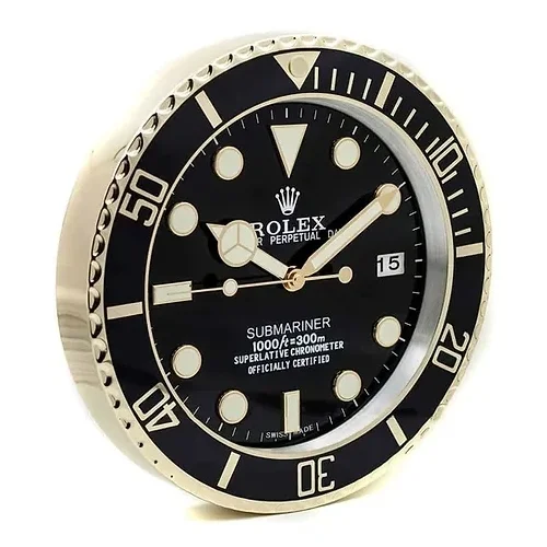 Luxor Submariner Wall Clock | Black Gold premium wall clock front view