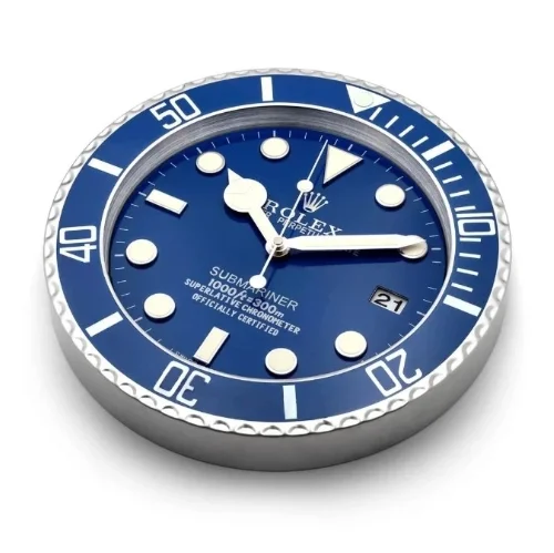 Luxor Submariner Wall Clock | Blue premium wall clock side view