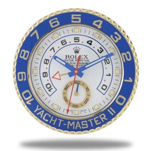 Luxor Yacht-Master II Wall Clock | Blue White premium wall clock angle view