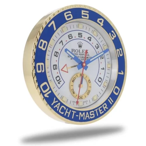 Luxor Yacht-Master II Wall Clock | Blue White premium wall clock side view