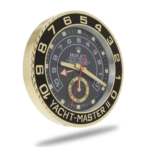 Luxor Yacht-Master II Wall Clock | Gold Black premium wall clock side view